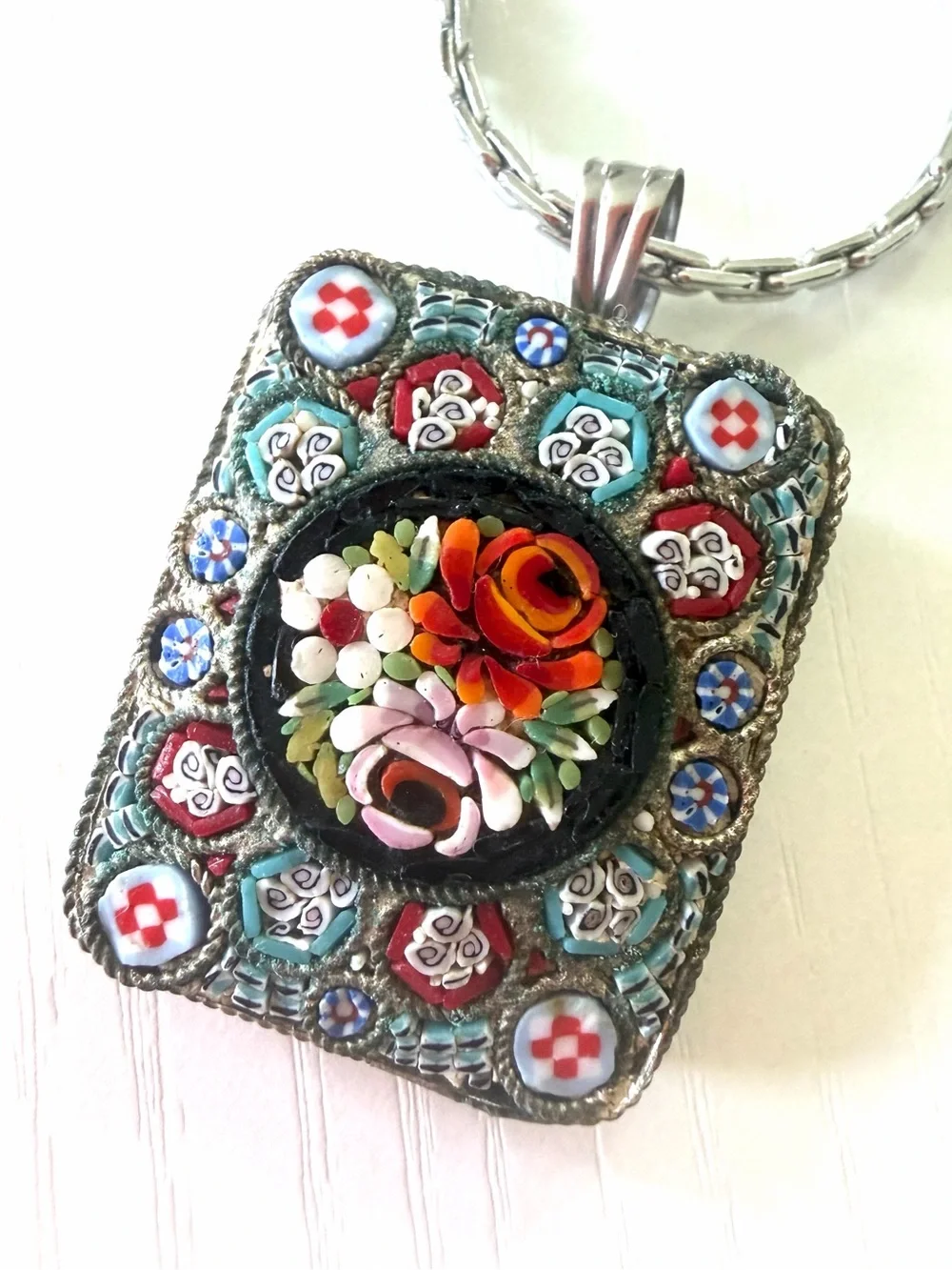 Artisan Hair Barrette, Russian hand painted Floral Lacquer Hair Clip 4